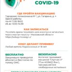 Прививки от COVID-19 в Реутове