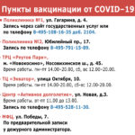 Пункты вакцинации в Реутове